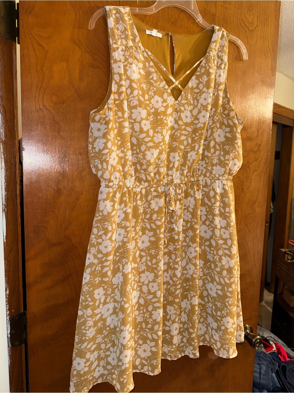 Maurices Yellow and White Floral Mini Dress